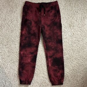 Red and Black Tie-Dye Joggers